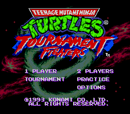 Teenage Mutant Ninja Turtles -  Playable Bosses (Tournament Fighters) Title Screen